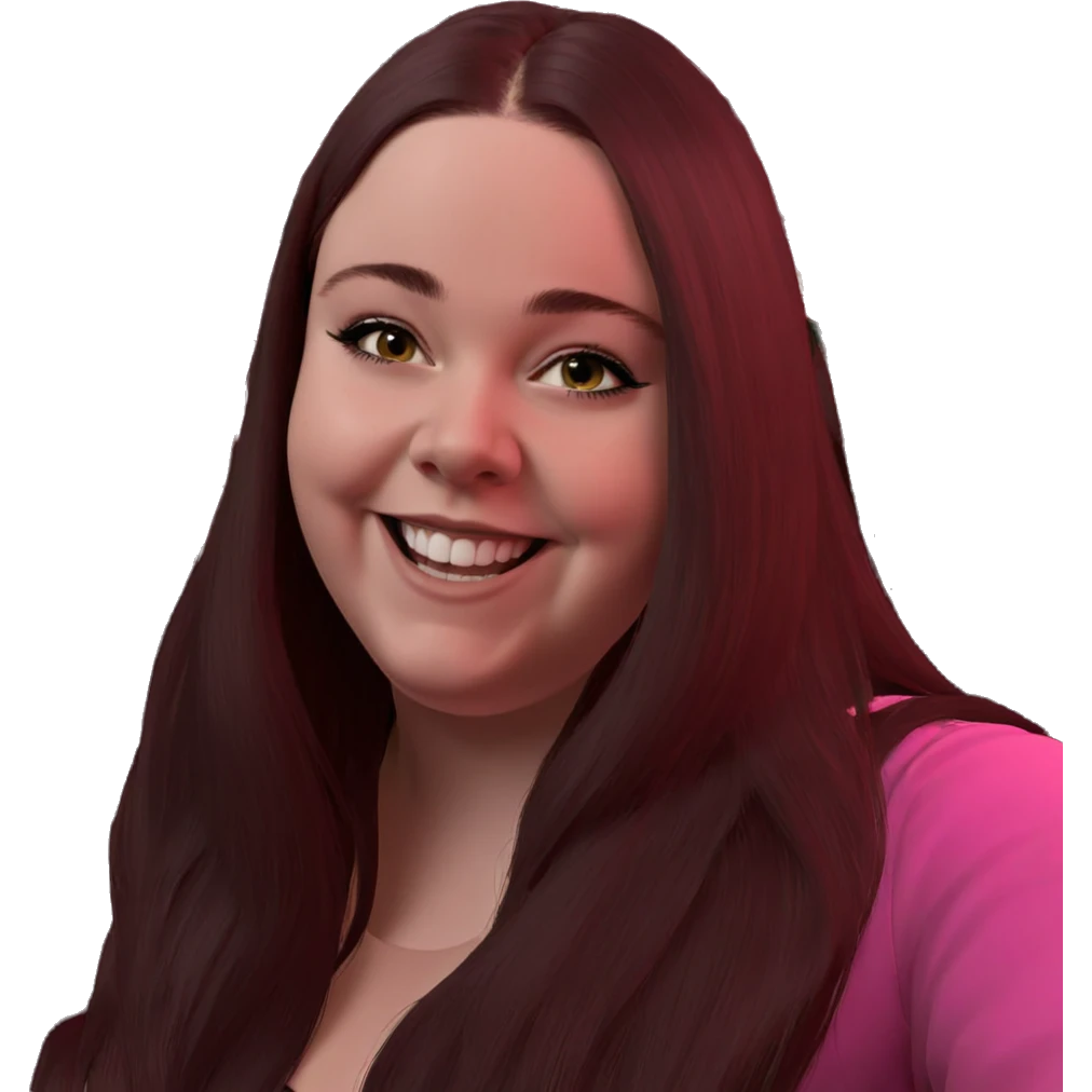 smiling girl with flower emoji