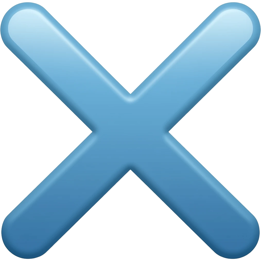 Blue horizontal stripes cross emoji