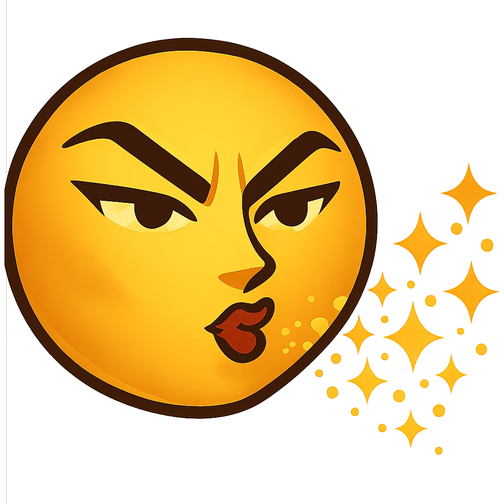 slay emoji, blowing glitter, bold and stylish emoji