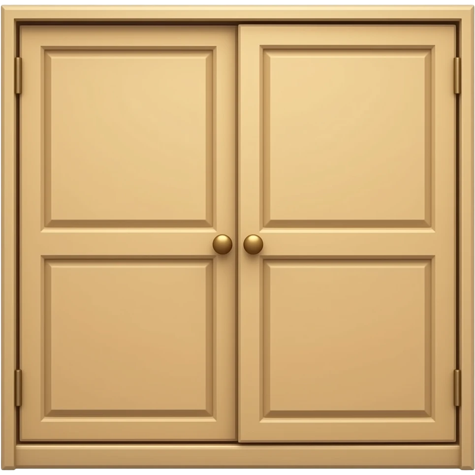 a simple closed wardrobe with 2 doors in front view emoji