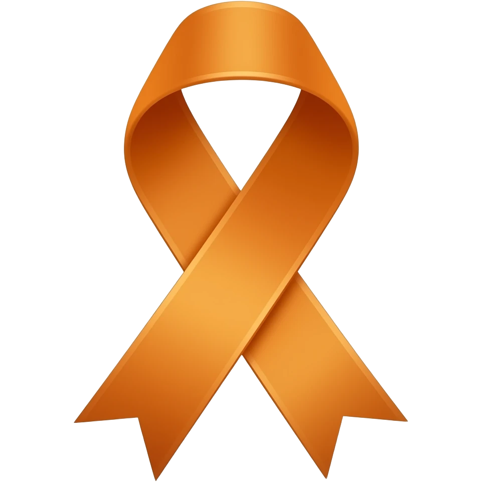 orange ribbon emoji