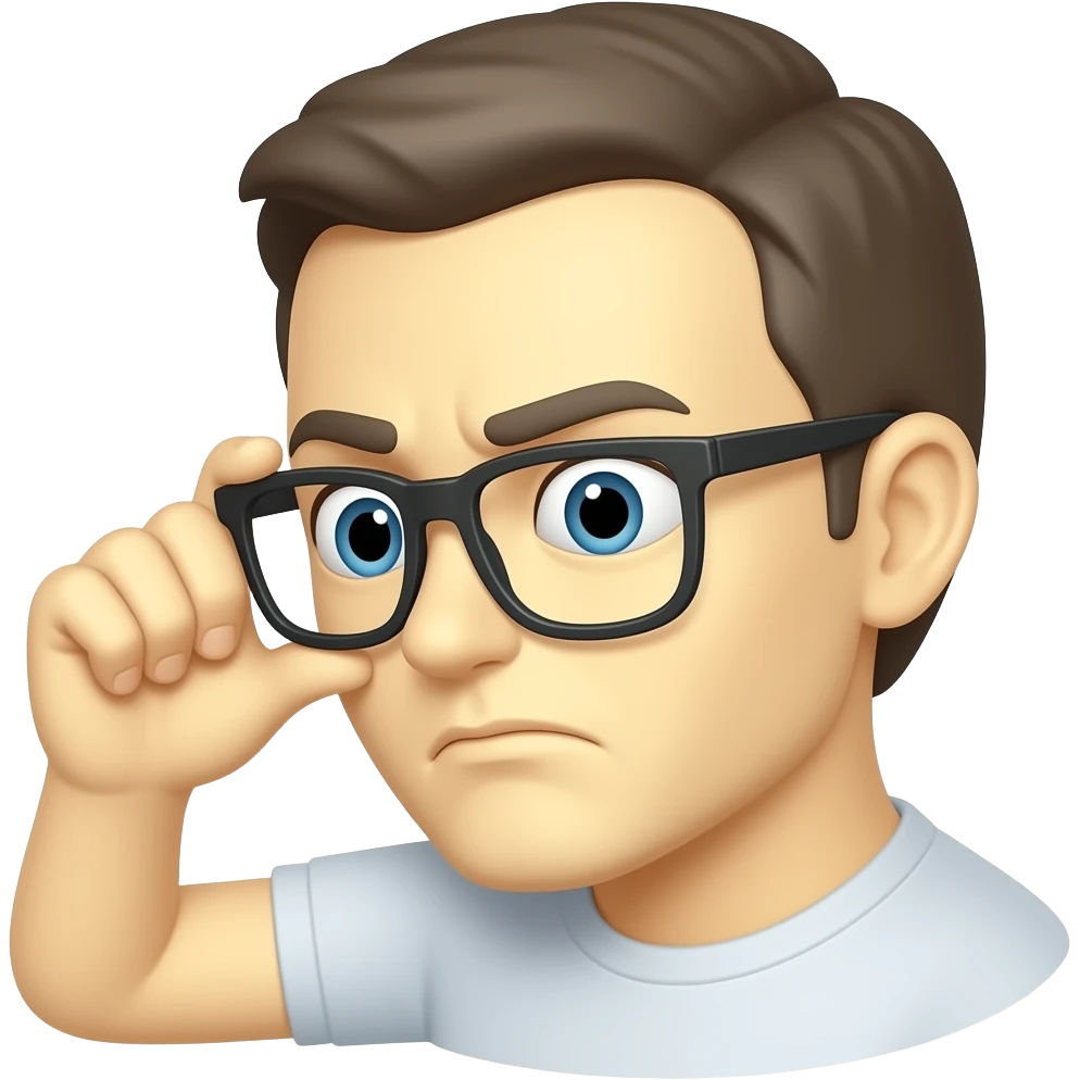 Yellow emoji that’s pulling their glasses down to look over them and is squinting, giving a wtf face To the side emoji