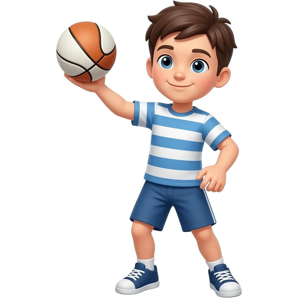 Boy throwing not holding  ball emoji