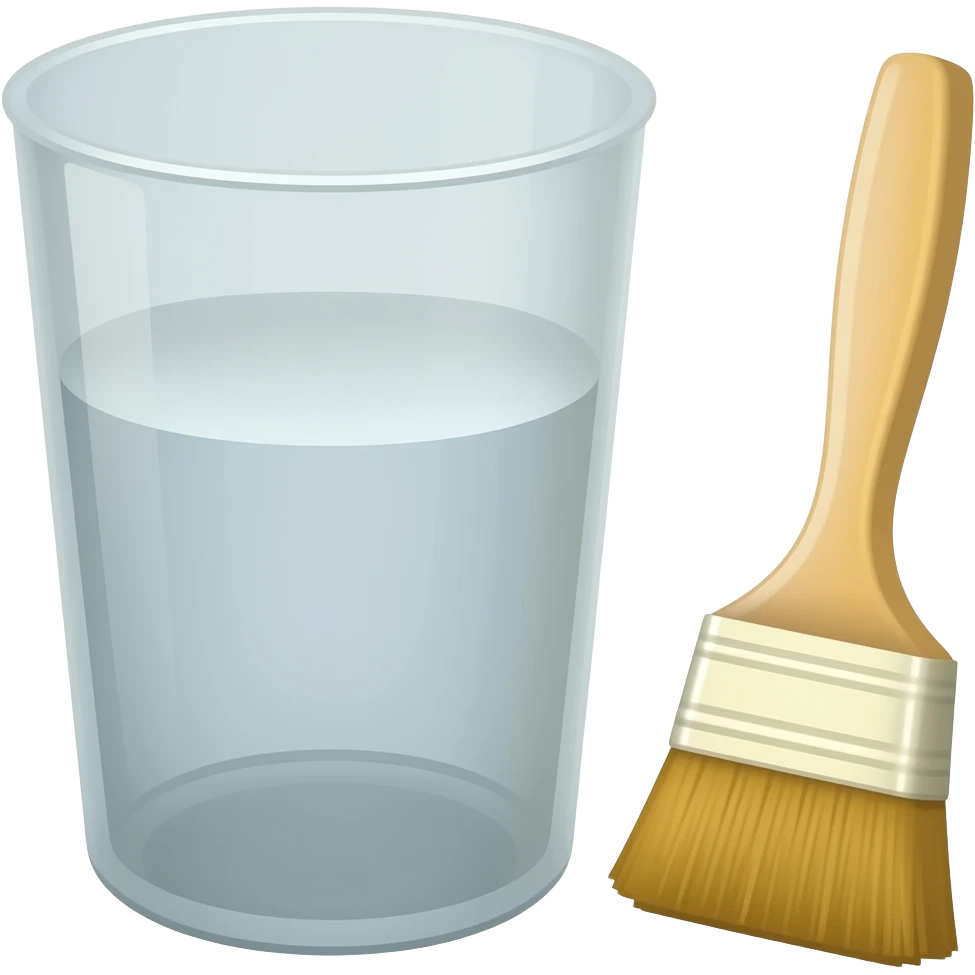 clue in shallow cup with brush emoji