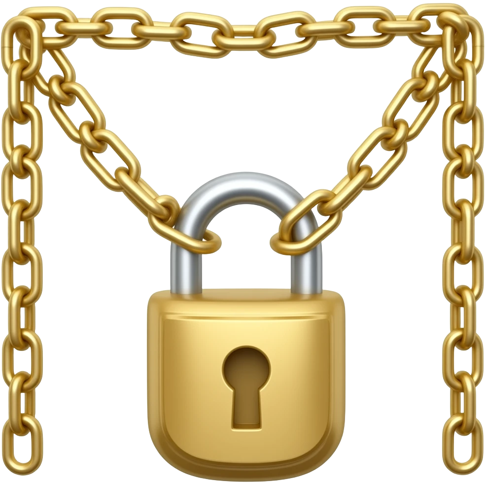 chain witk keylock  gold emoji