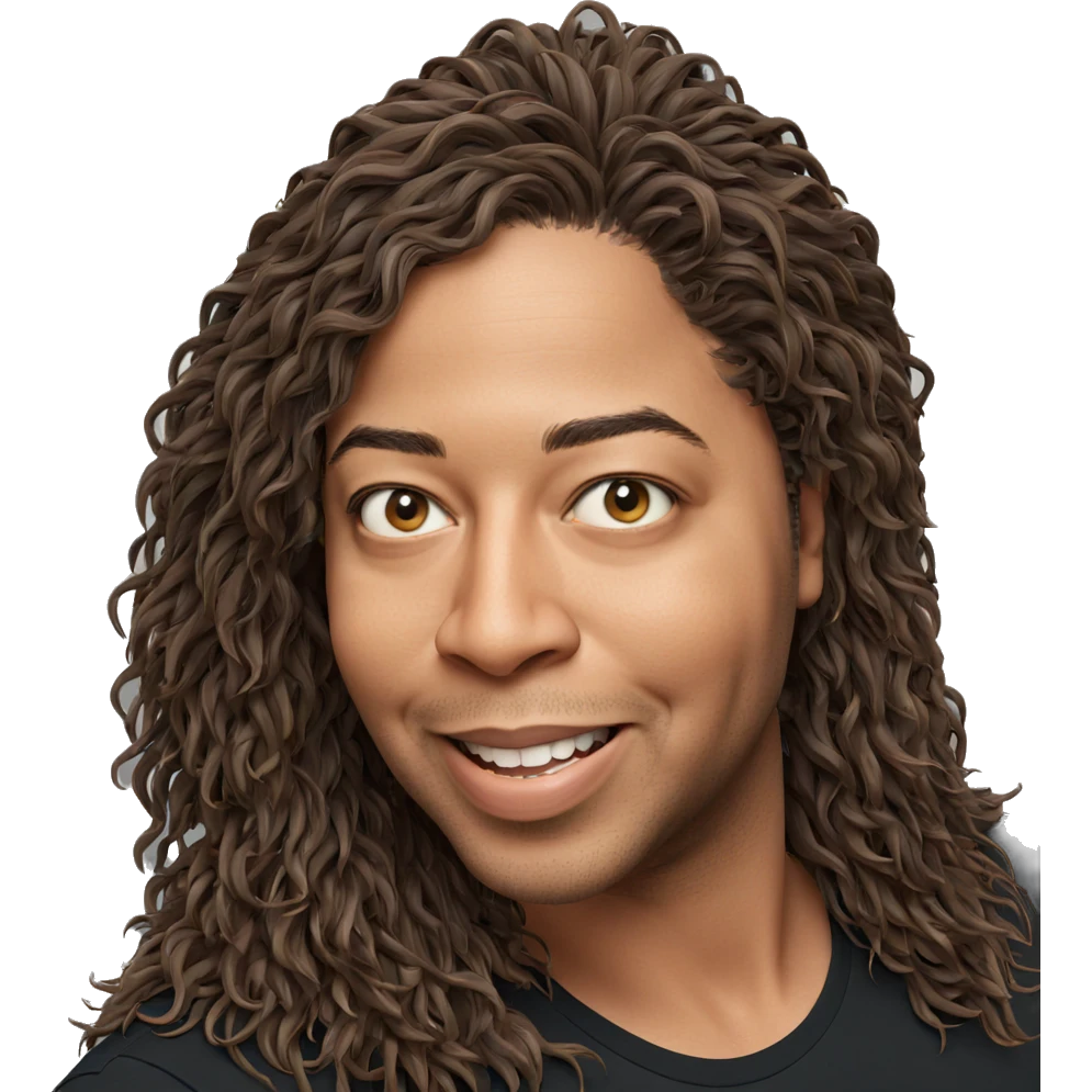 smiling male portrait with long hair emoji
