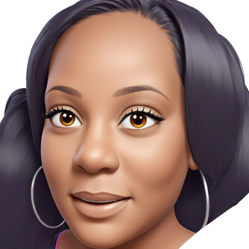 smiling girl with black hair emoji