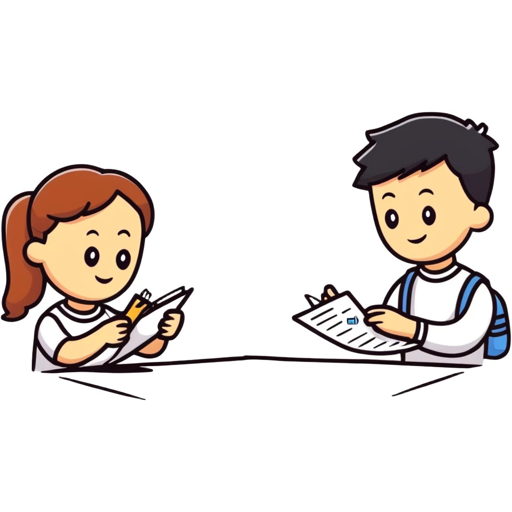 friends exchanging notes and letters emoji