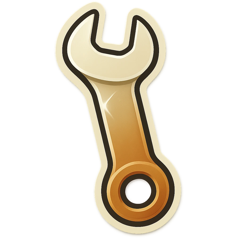 make me a white colour or brown wrench with white outline emoji