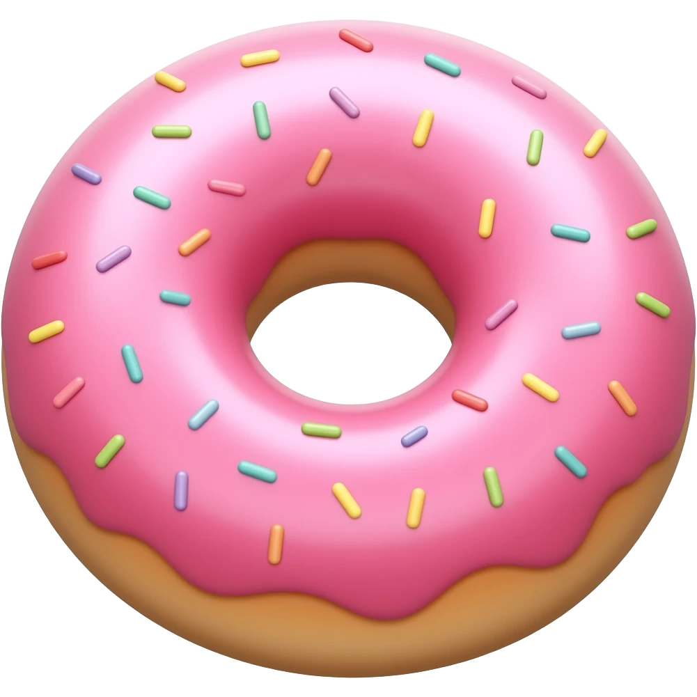 Create pink glazed donut emoji