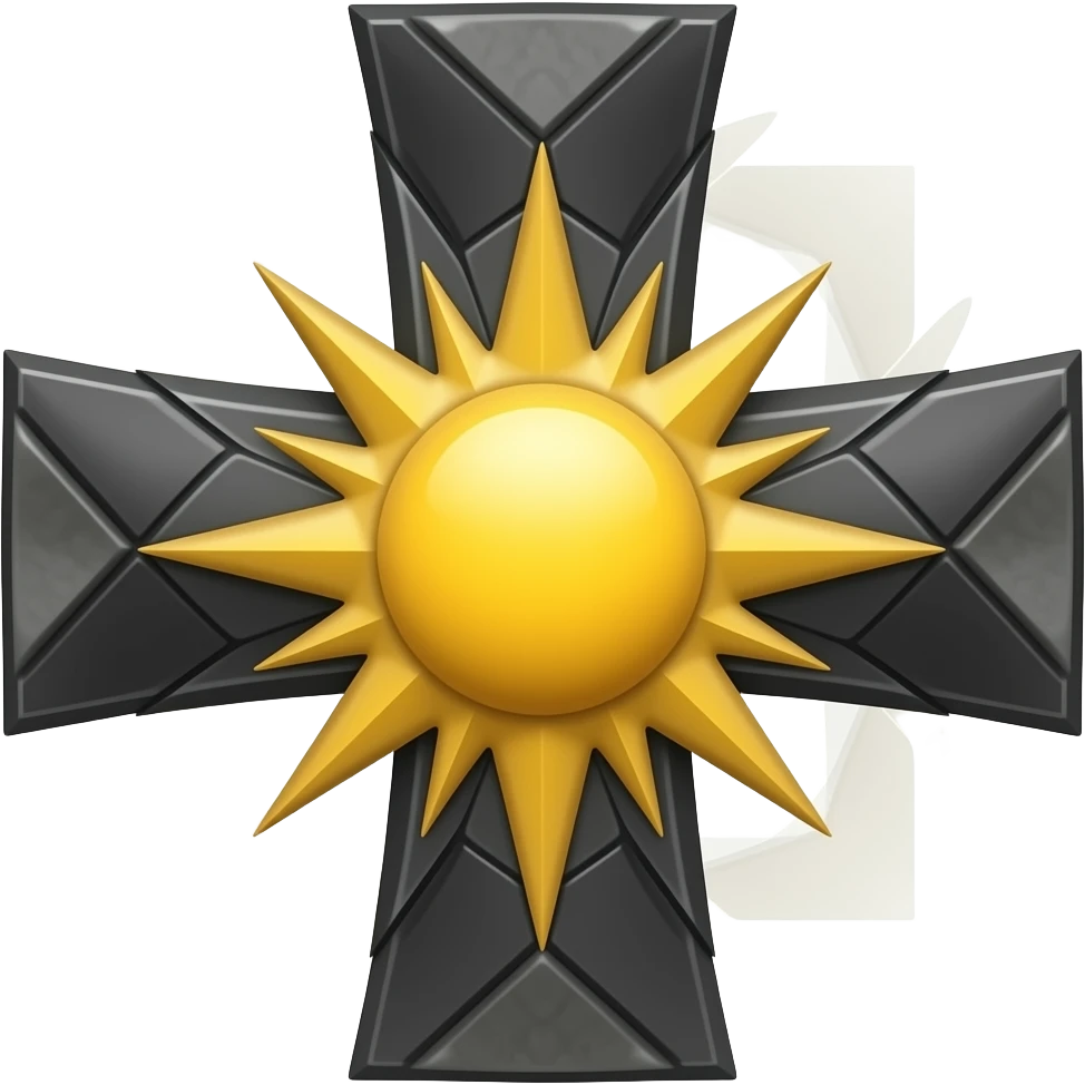 Black Templar Cross with sun emoji
