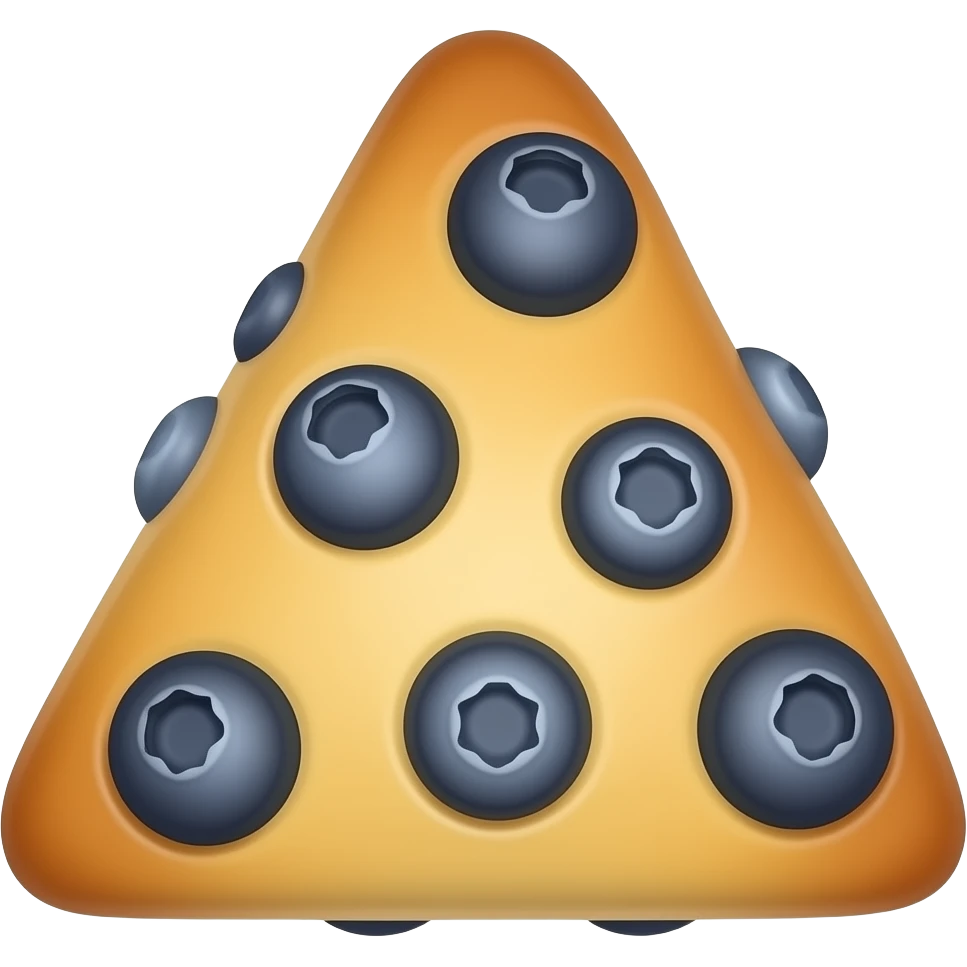 Realistic triangle blueberry scone the size of an emoji emoji