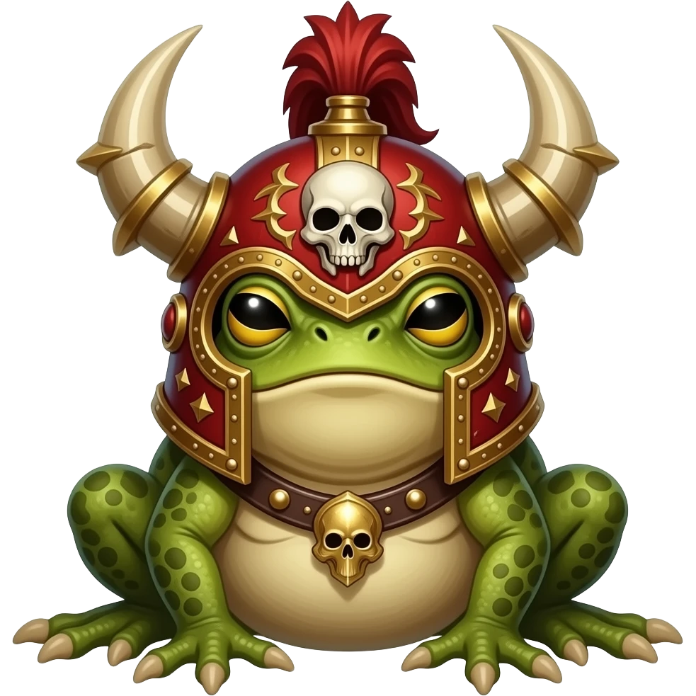 bufo with a khorne beserker helmet emoji