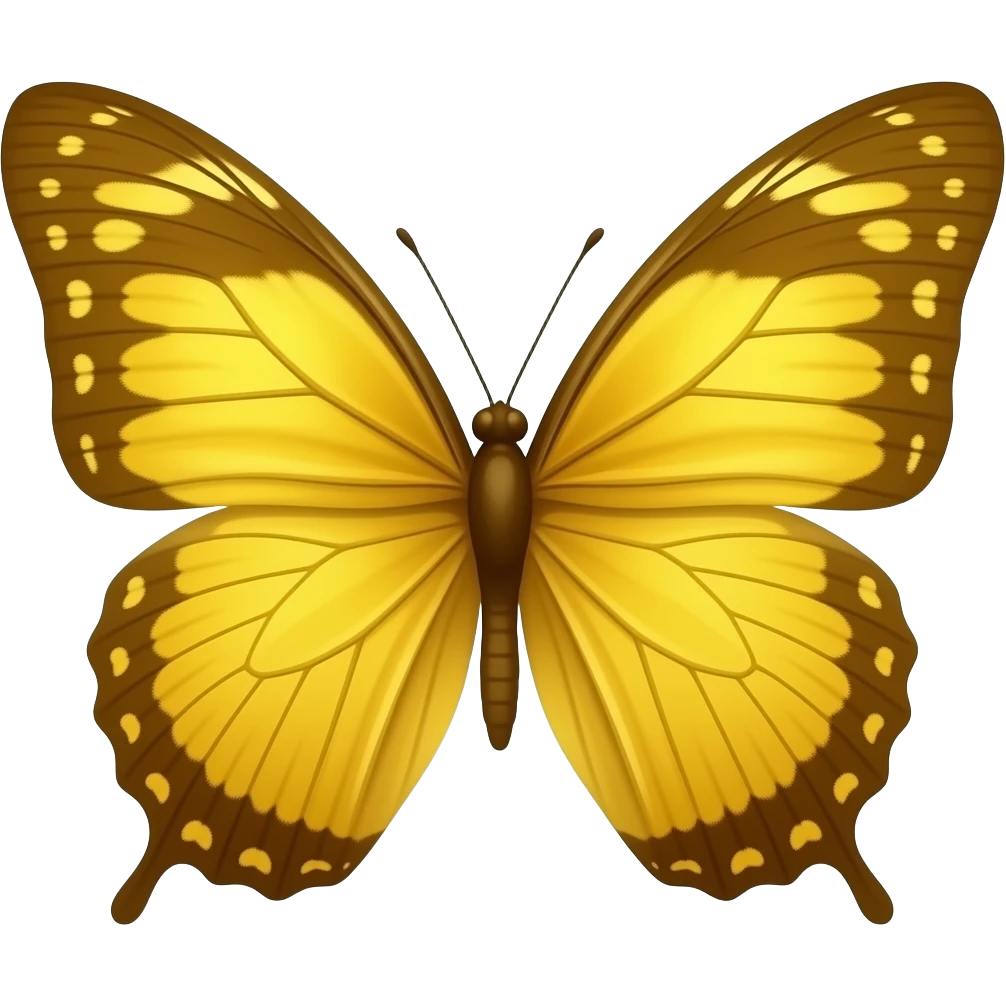 borboleta toda em tons de  amarelo emoji