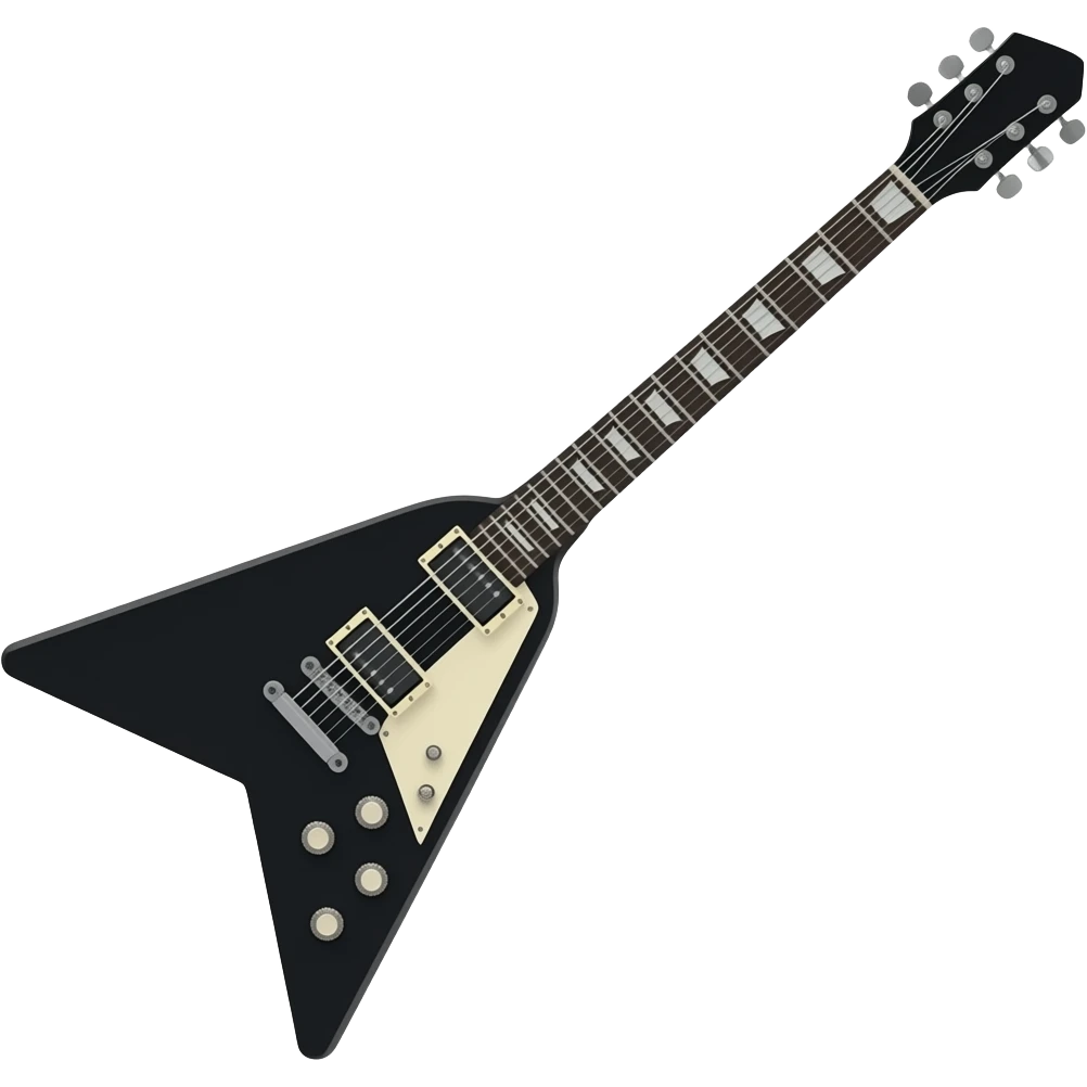 electric guitar emoji black flying v emoji