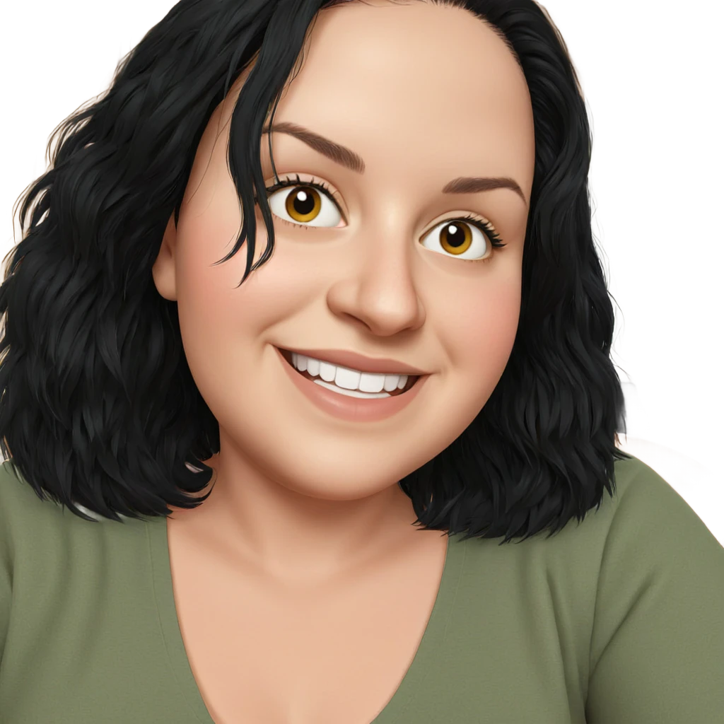 smiling girl with black hair emoji