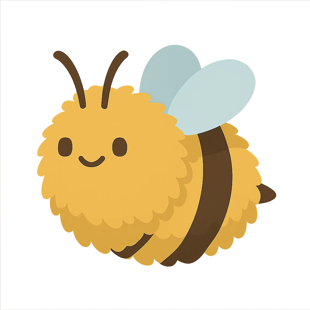 flat design style fluffy bee emoji