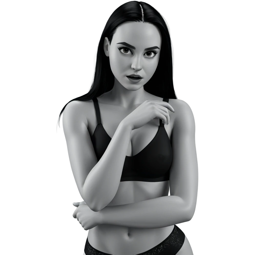 monochrome girl in underwear emoji