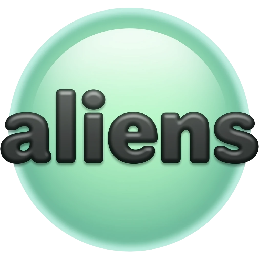 the word aliens in fun font emoji