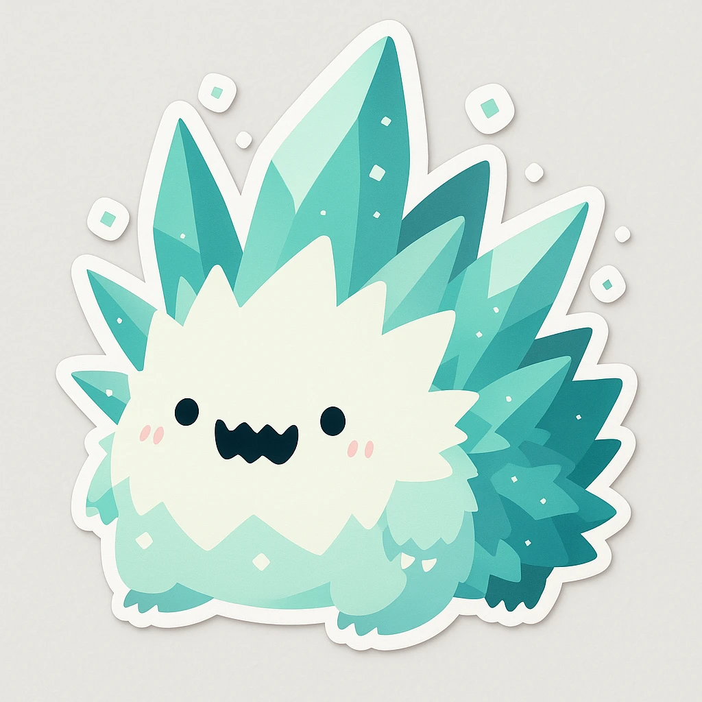 a happy ice monster emoji