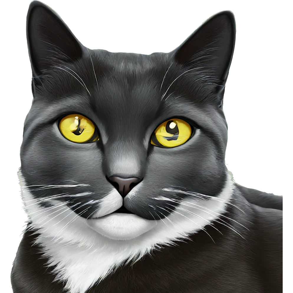 yellow-eyed cat among leaves emoji