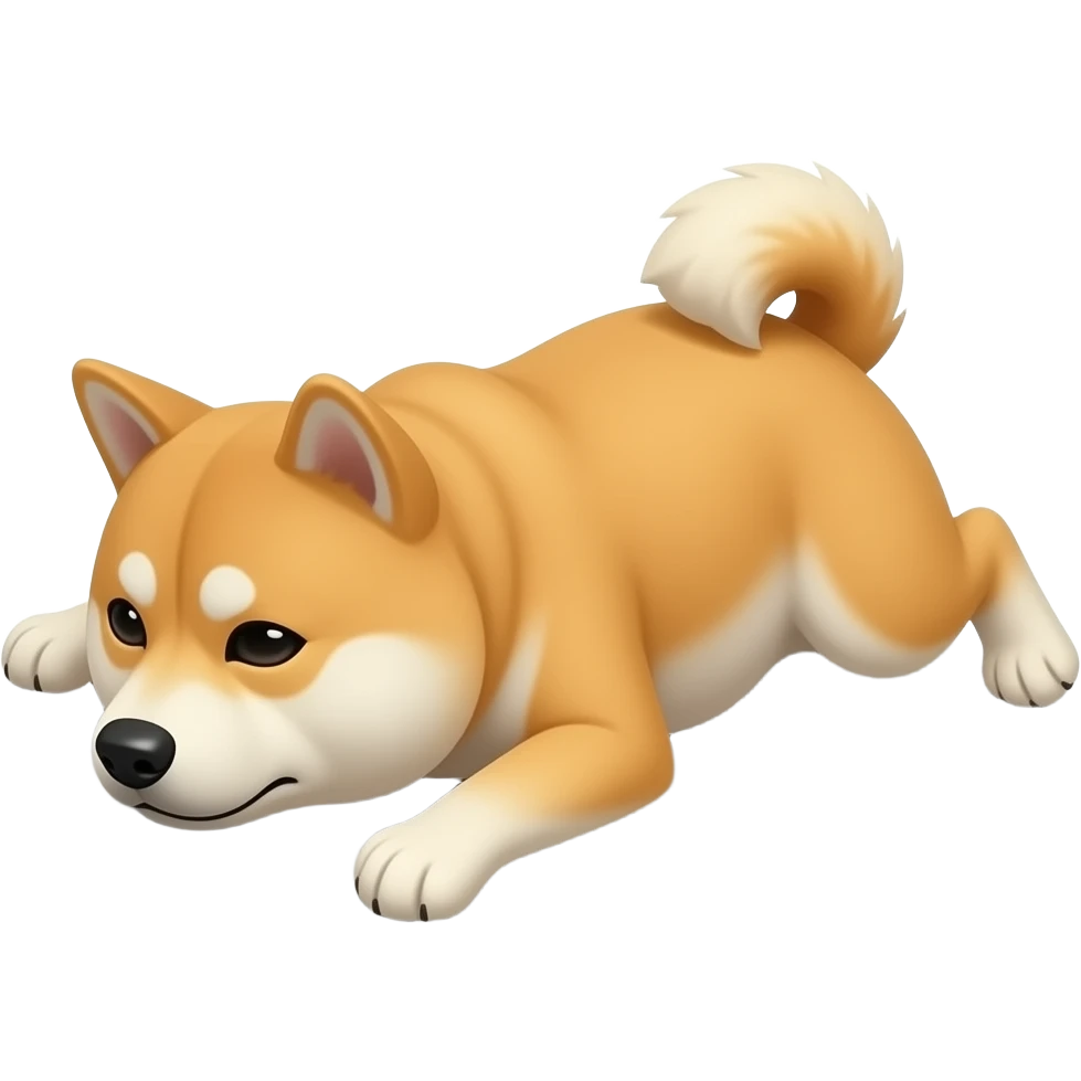 Hachiko dog in chibi cute animation drunk on the floor emoji