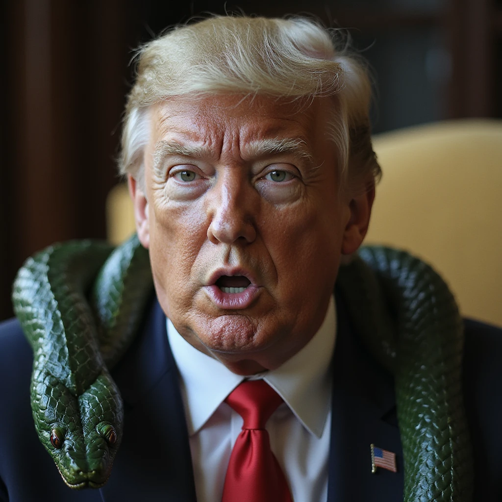 Trump en charmeur de serpent emoji