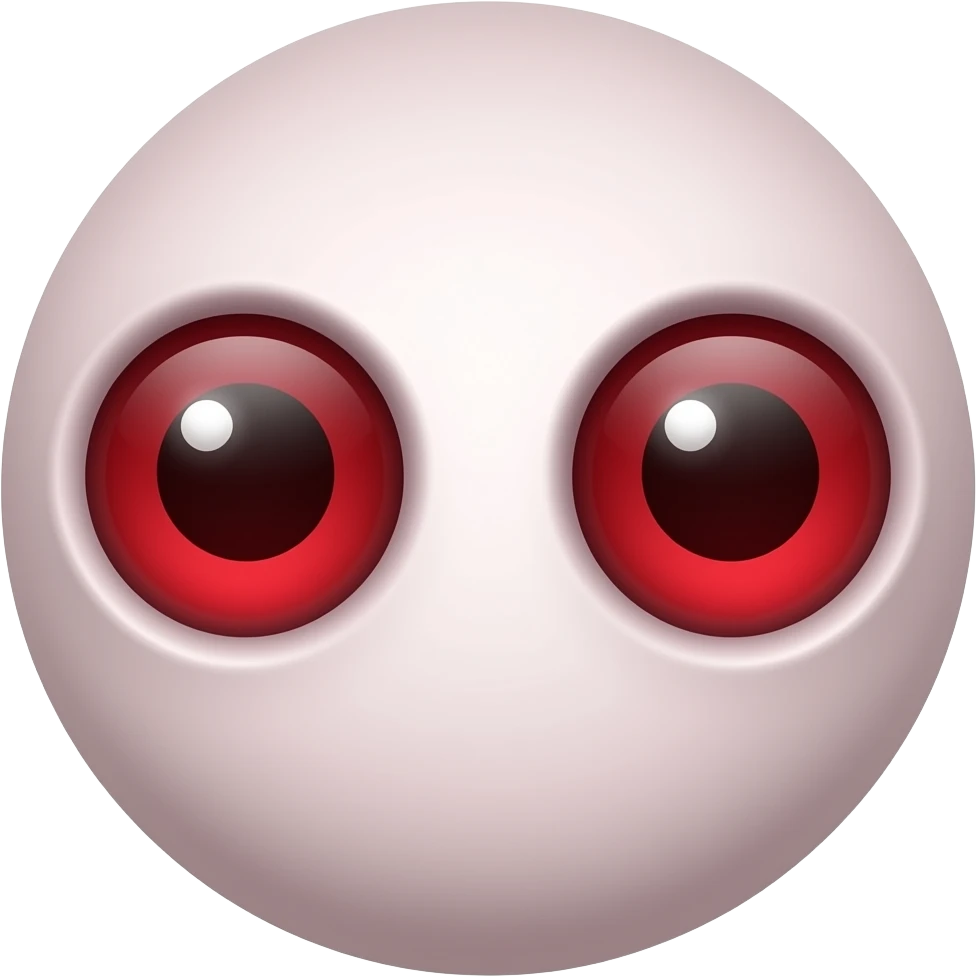 cartoon big red eyes emoji