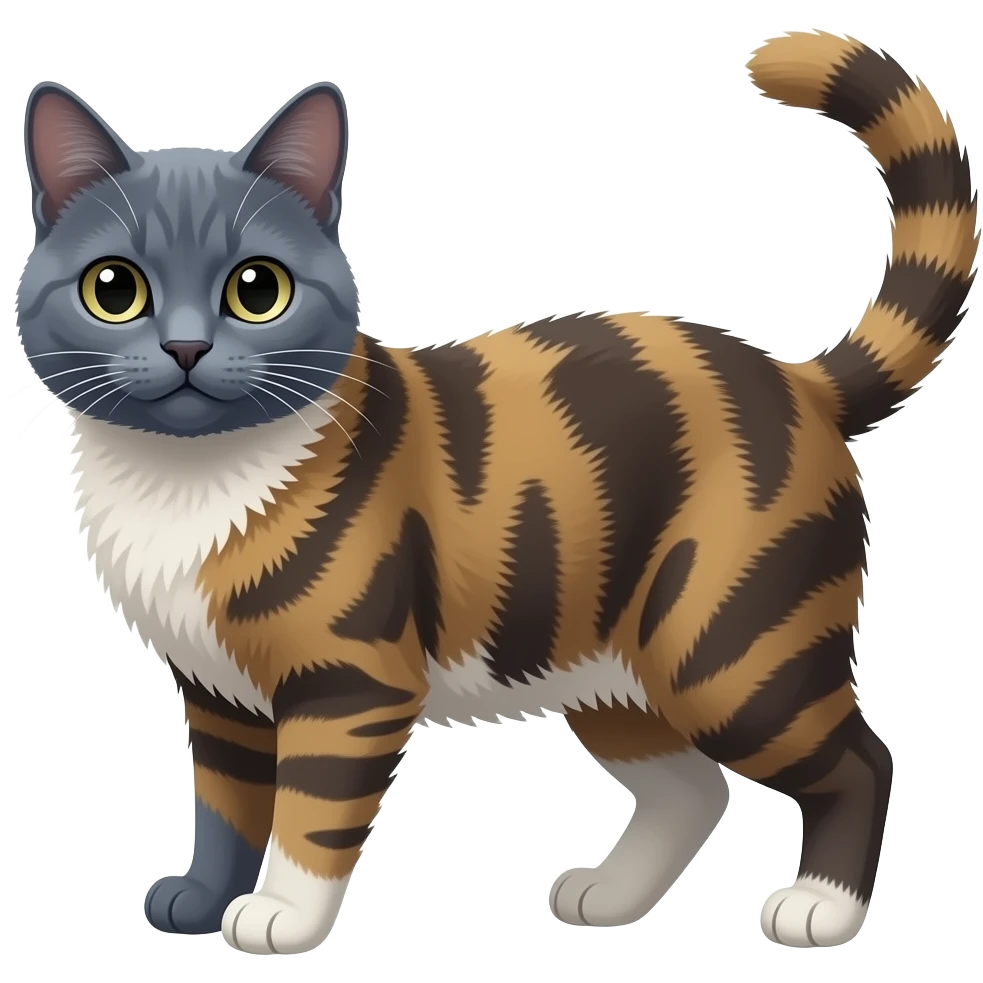 russian blue and tortoiseshell cats emoji