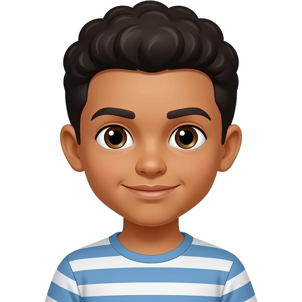 Gars métisse avec les cheuveux court noir emoji