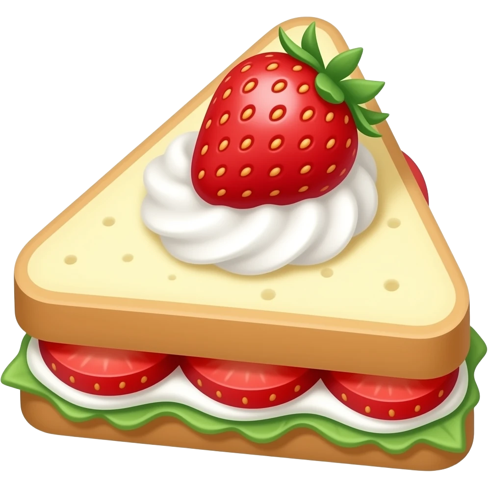 only strawberry and cream sando no green split in triangle emoji