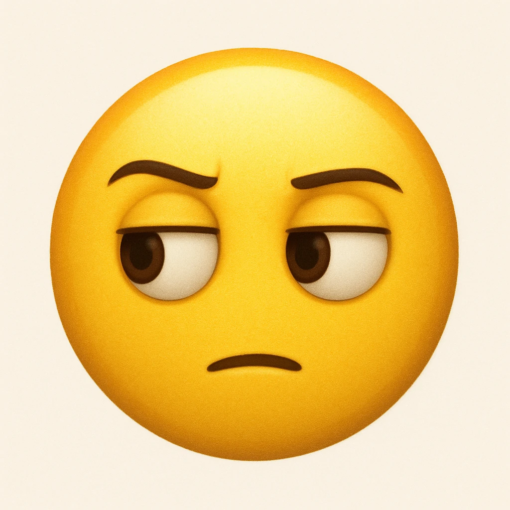 yellow face emoji with dramatic side-eye emoji