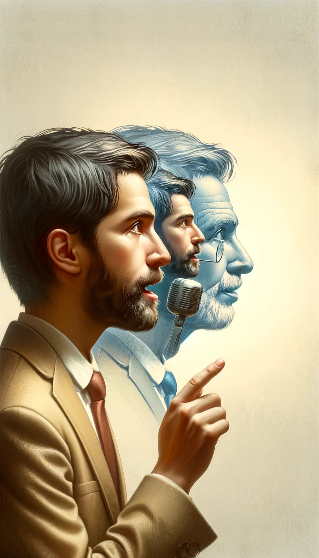 una persona parla e un altra persona di spalle lo ascolta, il significato dell'immagine è cheù dalle parole si capisce il valore della persona, immagine iperrealistica 4k, sfondo chiaro emoji
