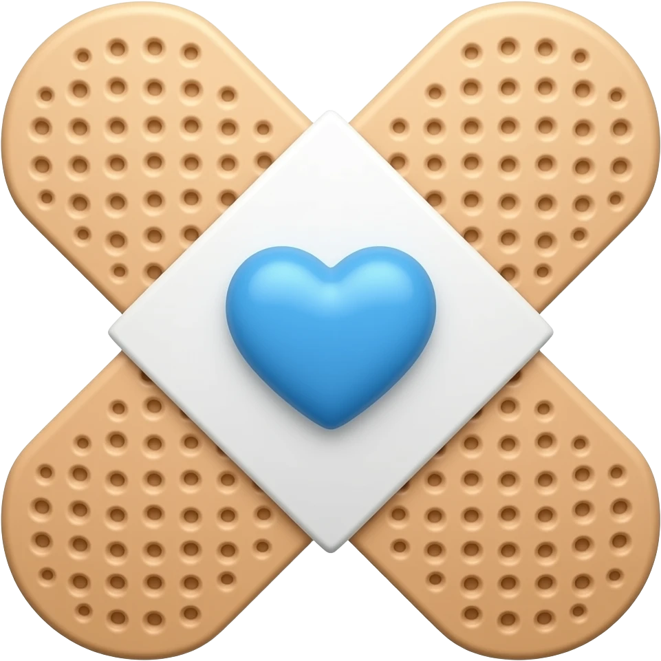 Blue heart the bandage emoji