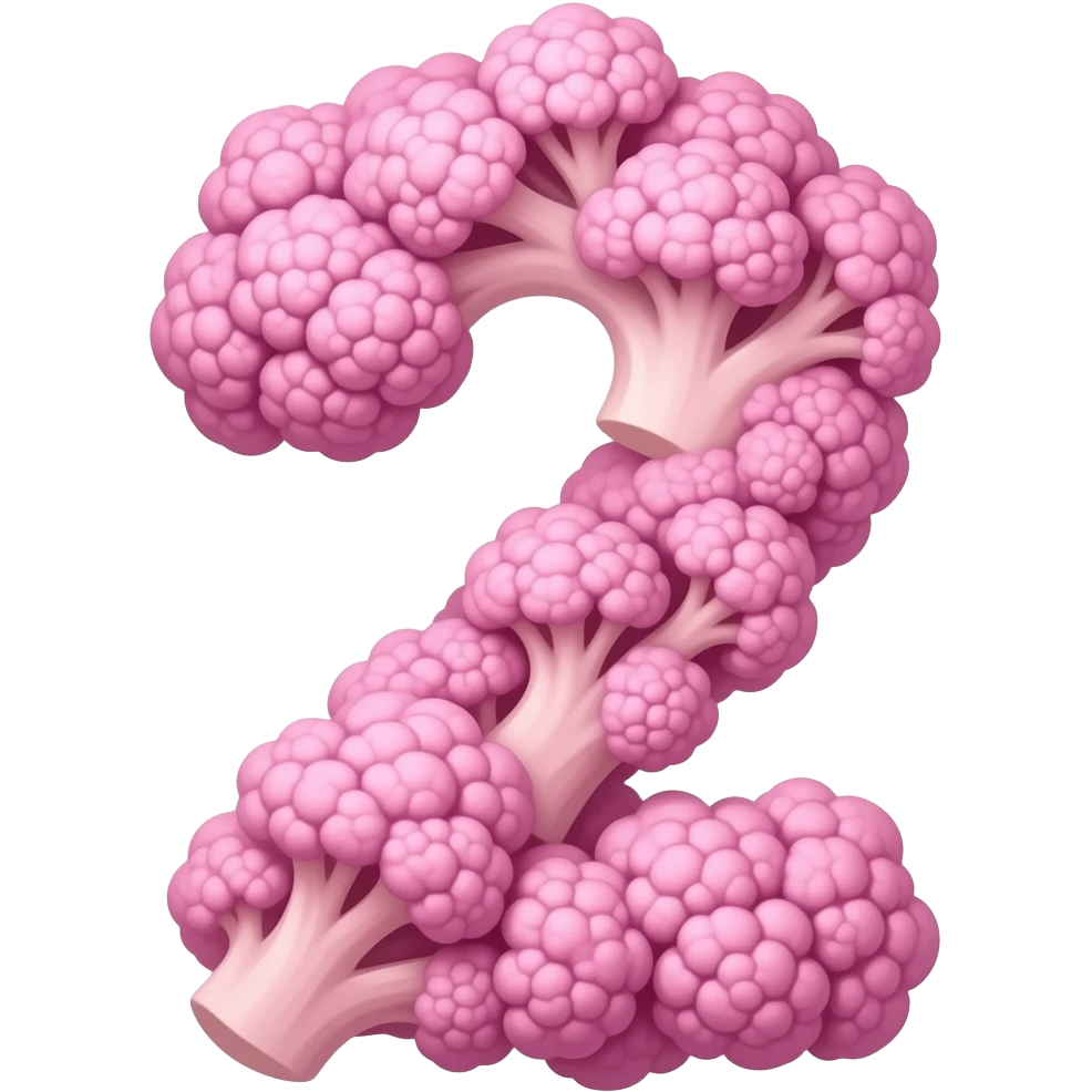 Cauliflower number shape pink emoji