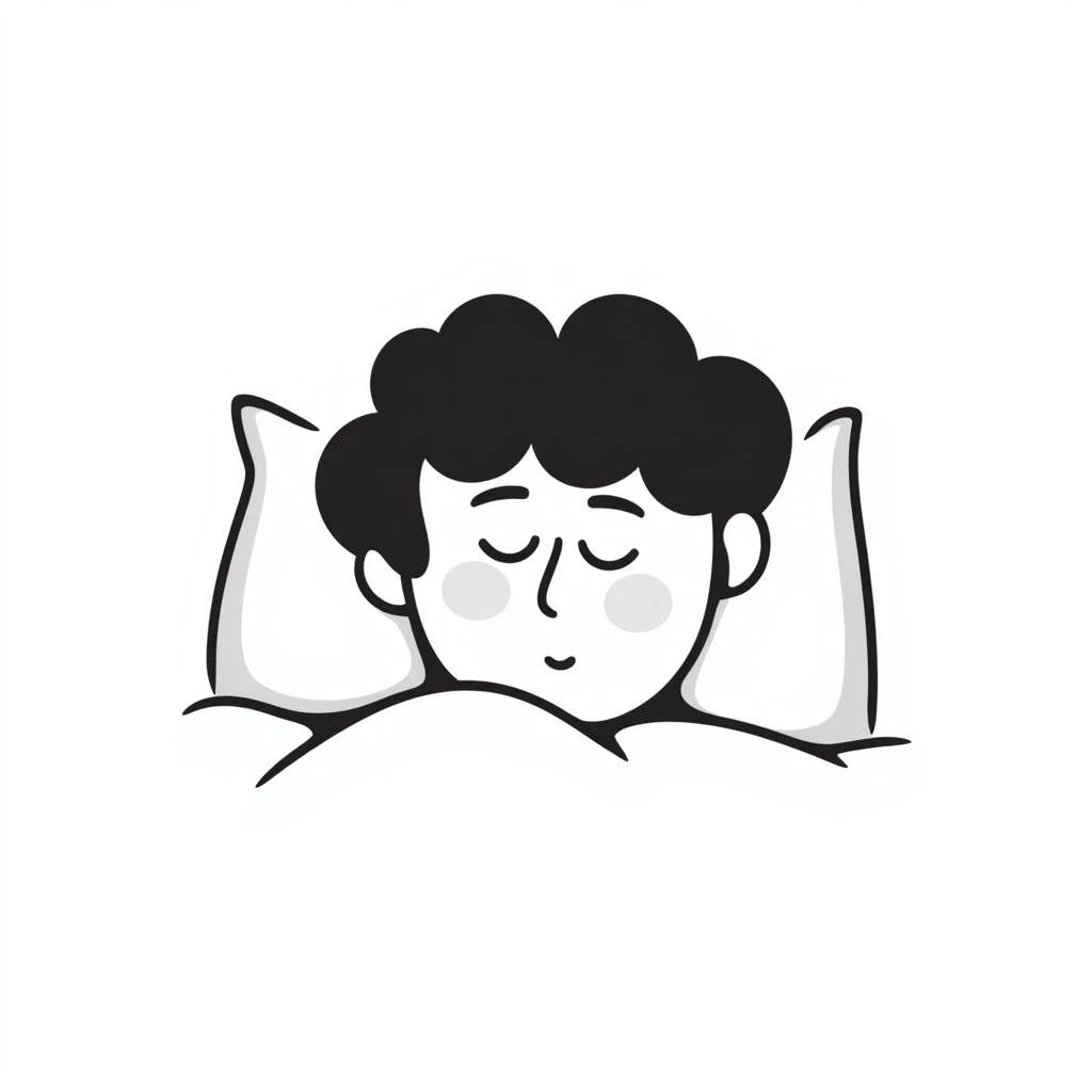 sleeping face hand drawn doodle style emoji