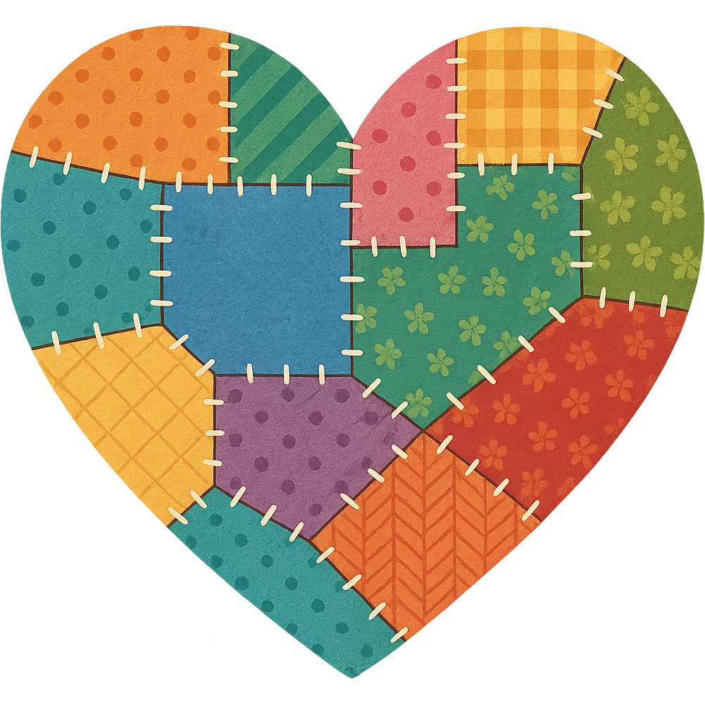 heart with a patchwork quilt pattern emoji