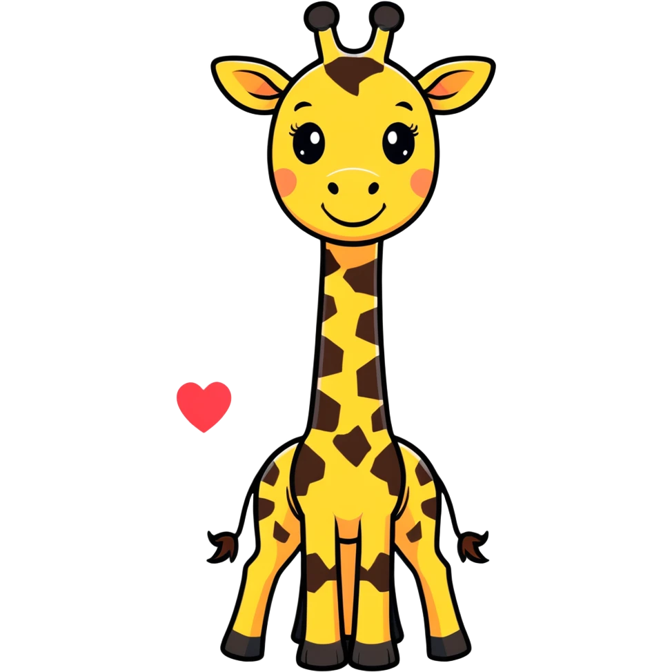 Smiling giraffe with a heart eyes
 emoji
