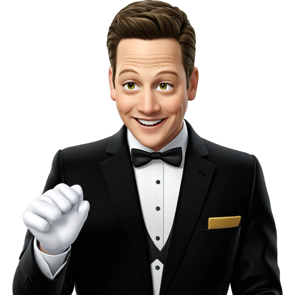 smiling boy in tuxedo emoji
