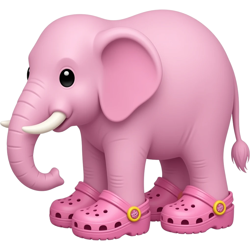 Pink Elephant with Crocs emoji