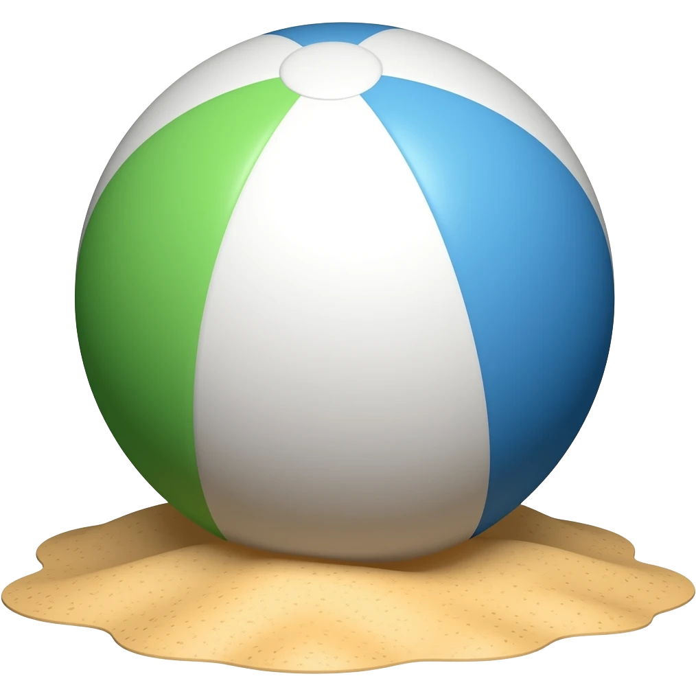 beach ball with sand on floor emoji