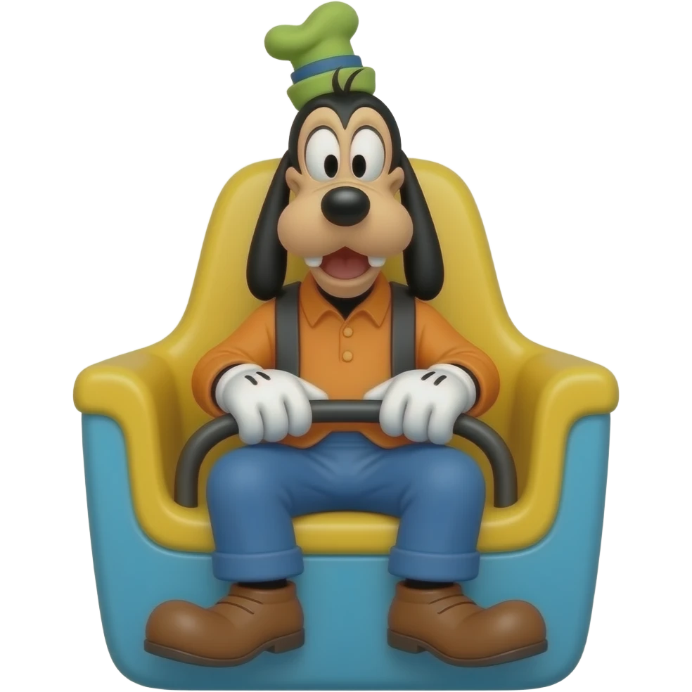 Coin Operated Goofy-Full-Body-Seat (Disney) kiddie ride/ his mouth closed/ butt out emoji
