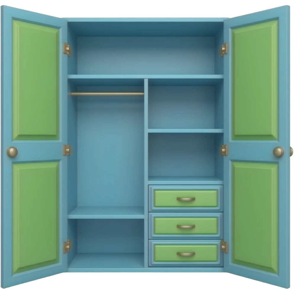 blue green  Open Wardrobe Section  inspired by Barbie colour palette emoji