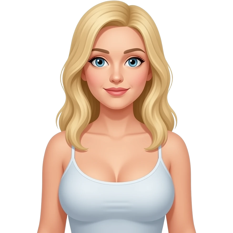 Further away standing blonde Figure woman big boobs make her standing emoji