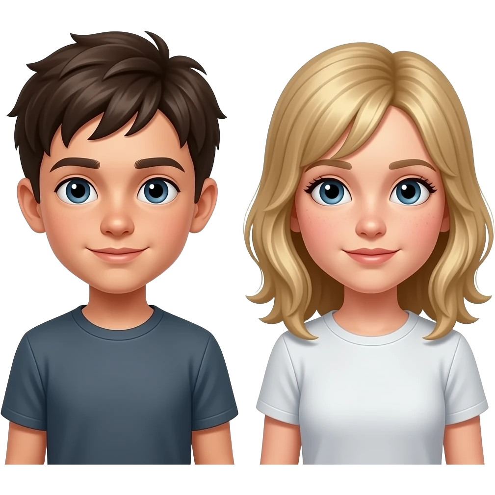 can you make a brunett boy and drty blong gir emoji