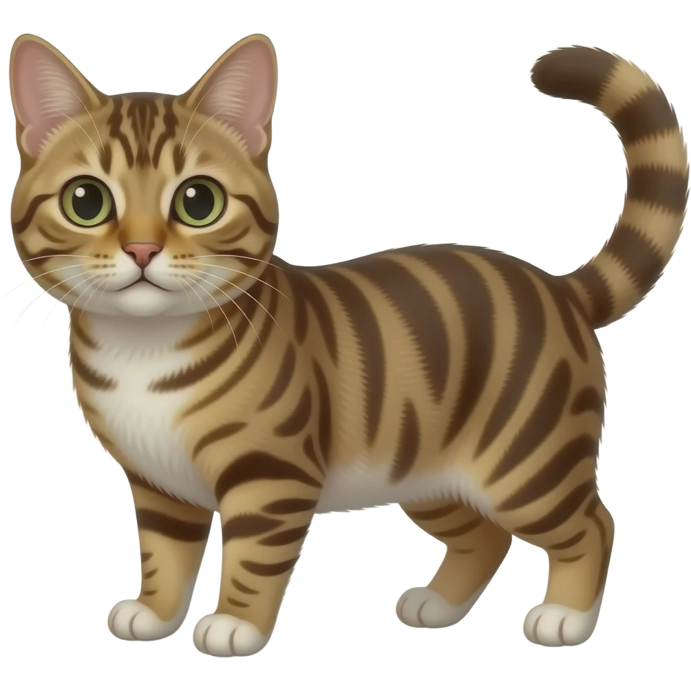 Brown and white American shorthair emoji