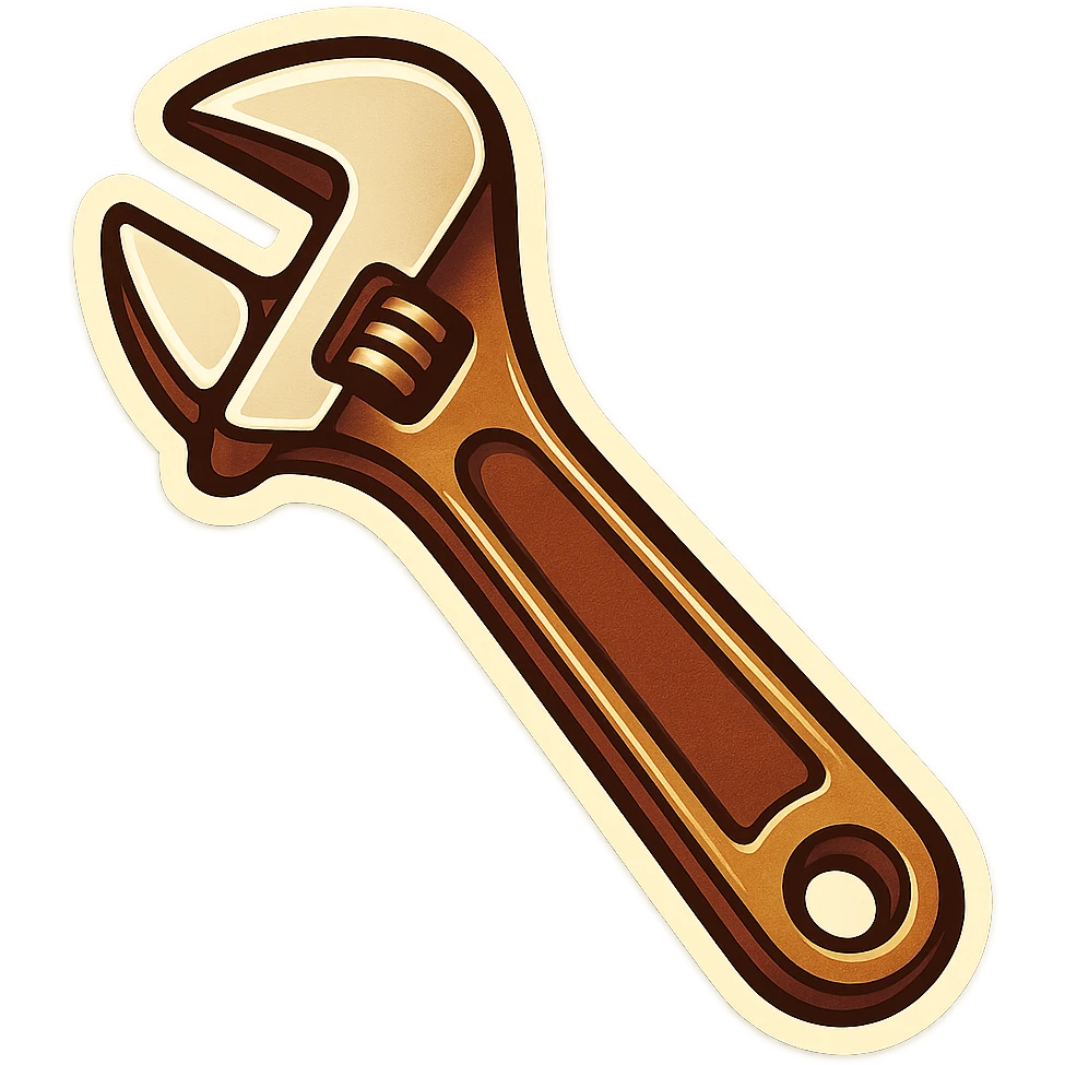 make me a white colour or brown wrench with white outline emoji