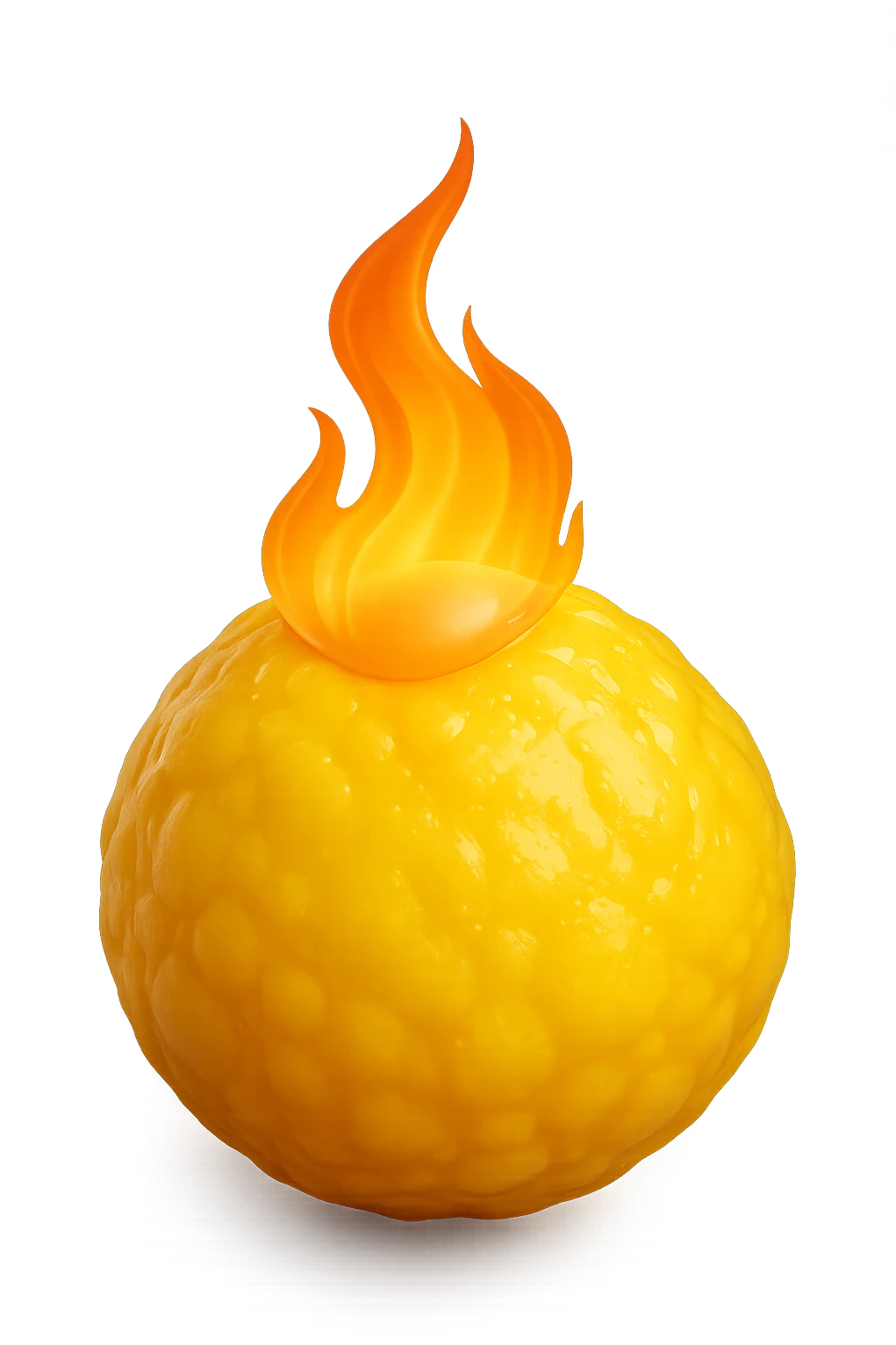 cellula di grasso (adipocita) gialla con fiamma 3d emoji