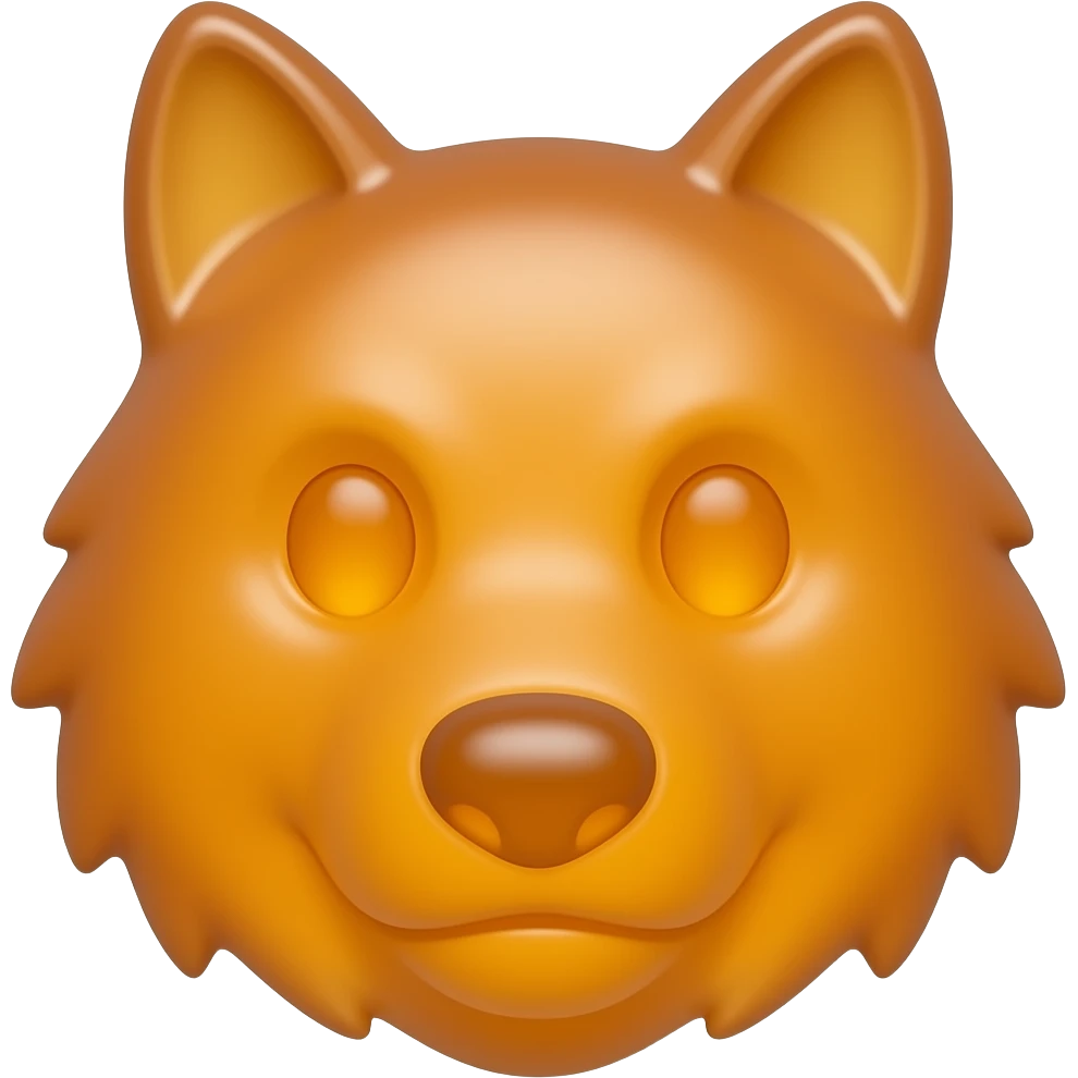 Orange Gummy wolf candy emoji