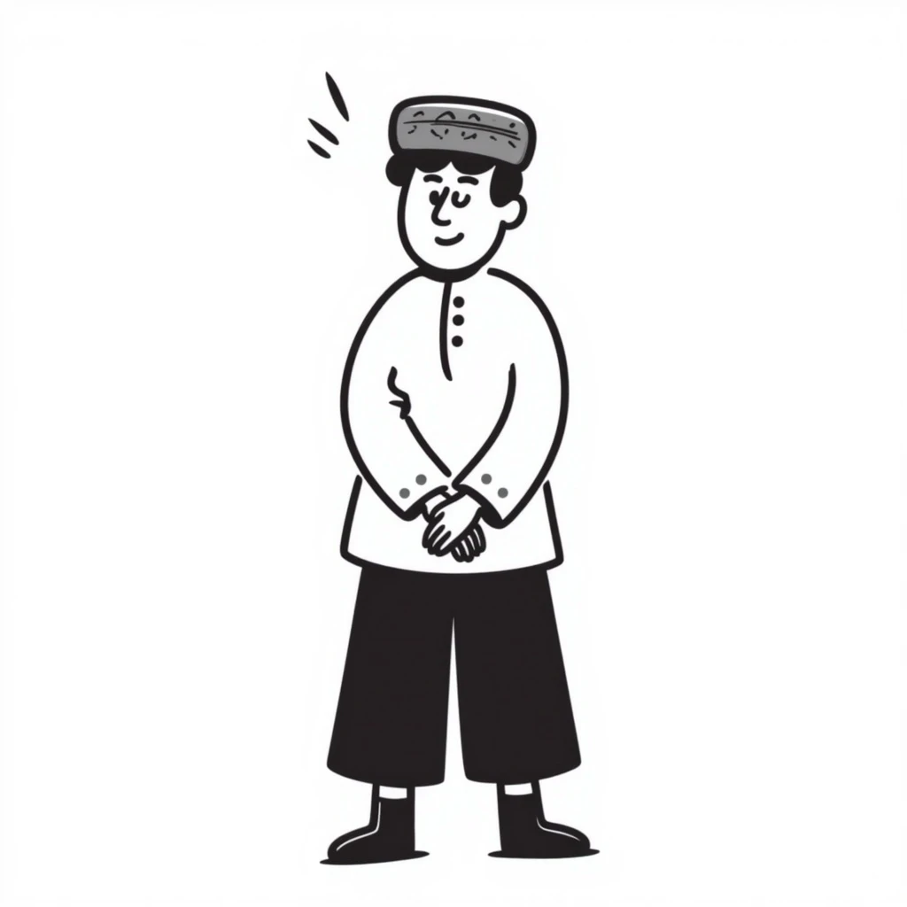Uzbek man in Uzbek hat emoji
